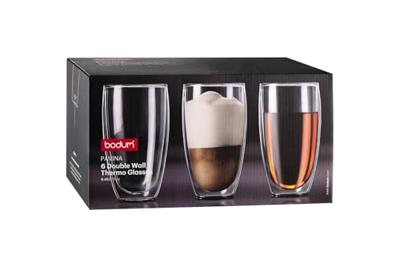 Bodum Dubbelwandige latte macchiato glazen Pavina - gepatenteerd ventiel - 450 ml - 6 stuks