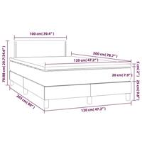Boxspring met matras stof lichtgrijs 120x200 cm - thumbnail