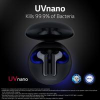 LG TONE Free FN6 True draadloze hoofdtelefoon, zelfreinigend, UVnano-reiniging, Meridian Sound-technologie, dubbele microfoon voor oproepen op kantoor, draadloos laadstation en snel opladen, zwart - thumbnail
