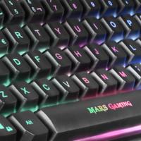 Toetsenbord met Gaming Muis Mars Gaming MCPTKLES 3200 dpi RGB Zwart Qwerty Spaans - thumbnail