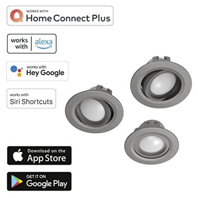 Hama Wifi-led-inbouwspot 5W Via Spraak/app Te Bed Verstelbaar 3 Sa.-nikkel
