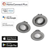 Hama Wifi-led-inbouwspot 5W Via Spraak/app Te Bed Verstelbaar 3 Sa.-nikkel - thumbnail