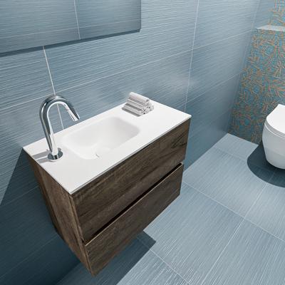MONDIAZ ADA 60cm toiletmeubel dark brown. LEX wastafel talc links 1 kraangat MONDIAZ ADA 60cm toiletmeubel dark brown. LEX wastafel talc links 1 kraangat