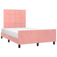 Bedframe zonder matras 120x190 cm fluweel roze - thumbnail