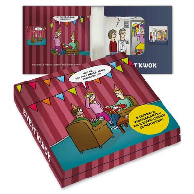 Kwok HET PAKT HELEMAAL VERKEERD UIT Wenskaarten 8 Stuks Kwok HET PAKT HELEMAAL VERKEERD UIT Wenskaarten 8 Stuks