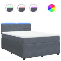 Boxspring met matras fluweel donkergrijs 160x200 cm - thumbnail
