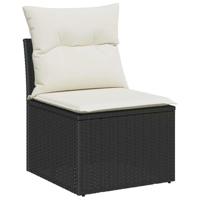 Tuinbankenset 11 pcs Zwart poly rattan - thumbnail