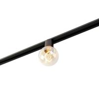 QAZQA E27 fitting met rail ophanging voor 1-fase rail zwart - Iconic - thumbnail