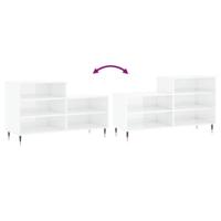 Schoenenkast 102x36x60 cm bewerkt hout hoogglans wit - thumbnail