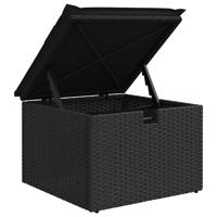 6-delige Loungeset met kussens poly rattan zwart - thumbnail