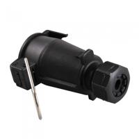 ProPlus stekkerdoos met haak PVC 7 polig zwart - thumbnail