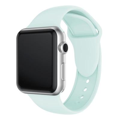 Dubbele klinknagels siliconen horloge Band voor Apple Watch serie 3 & 2 & 1 38mm (turkoois)