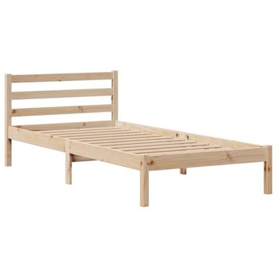 Bed met boekenkast zonder matras massief grenenhout 75x190 cm