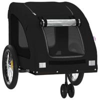Hondenfietstrailer oxford stof en ijzer zwart - thumbnail