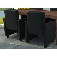 Eetkamerstoelen 2 st kunstleer zwart - thumbnail