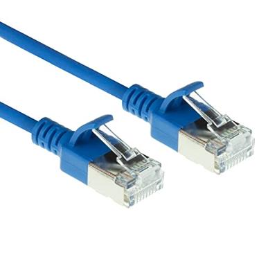ACT Blauwe 10 meter LSZH U/FTP CAT6A datacenter slimline patchkabel snagless met RJ45 connectoren