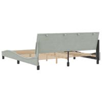Bedframe zonder matras 160x200 cm fluweel lichtgrijs - thumbnail