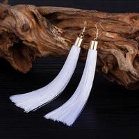 3 delige vrouwen Boho Fashion lange kwast Earrings(White) - thumbnail