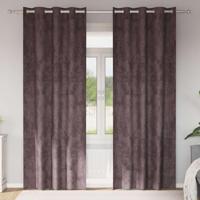 VidaXL Velvet gordijnen met gordijnen 2 pcs bruin 260 x 140 cm fluweel - thumbnail