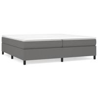 Boxspring met matras stof donkergrijs 200x200 cm - thumbnail