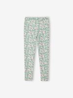 Gedrukte bloemen sport legging voor meisjes ecru - thumbnail