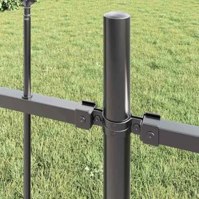 Tuinhek 3 pcs Grijs 5,1 x 0,8 m Poedercoating staal