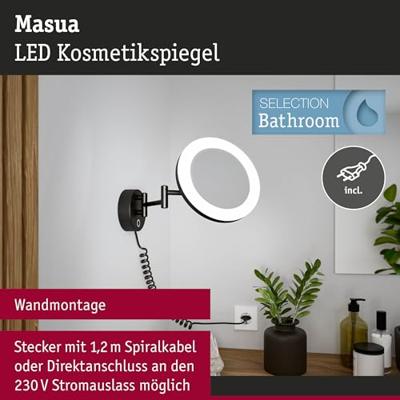 Paulmann Masua 71149 LED-spiegellamp 4 W Warmwit Zwart (mat) Paulmann Masua 71149 LED-spiegellamp 4 W Warmwit Zwart (mat)