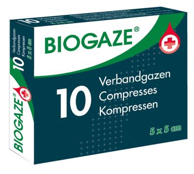 Biogaze Verbandgazen 5x5cm