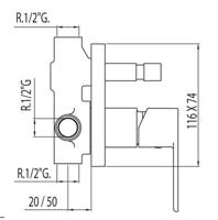 Loft Inbouwmengkraan 20018001 Tres - thumbnail