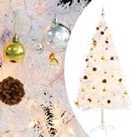VidaXL Kunstkerstboom met verlichting en kerstballen 180 cm wit - thumbnail