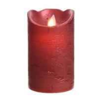 Lumineo Kerst Ledkaars met Dansvlam Rood 12 cm - thumbnail