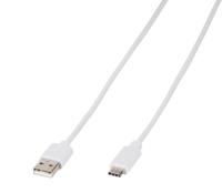 Vivanco USB-kabel USB 2.0 USB-A-stekker, USB-C™ stekker 1.00m wit - thumbnail