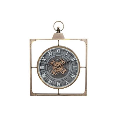 Muurklok Home ESPRIT Zwart Gouden Kristal Ijzer 60 x 9 x 80 cm