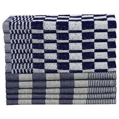 VidaXL 20-delige keukendoekenset katoen blauw en wit