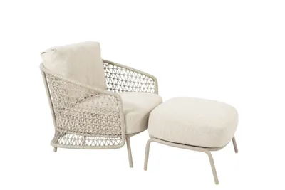 Puccini loungestoel met voetenbank