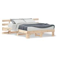 Bedframe met lade Bruin 160 x 200 cm Massief grenenhout - thumbnail