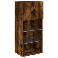 Tv-meubels met LED-verlichting 2 st 40,5x30x90 cm gerookt eiken - thumbnail