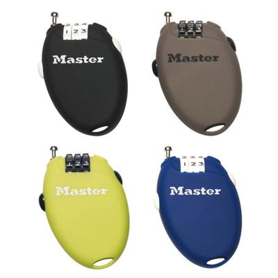 Masterlock 0,70 retractable cable, diam. 2mm - 3-digit resettable combination - 4 - 4603EURD Masterlock 0,70 retractable cable, diam. 2mm - 3-digit resettable combination - 4 - 4603EURD