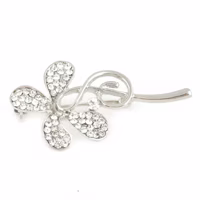 Plastronspeld Bloem zilver - thumbnail