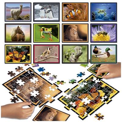Puzzel - EDUCA - Battle Jr Natura - 12 puzzels - 42 stukjes - Thema Natuur - Voor kinderen vanaf 7 jaar