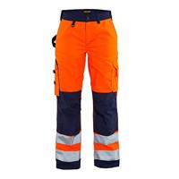 Blåkläder Dames werkbroek High-Vis zonder spijkerzakken 71551811 | High-Vis Oranje/Marineblauw | Maat 48 - 7330509502402 - thumbnail