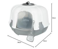 TRIXIE KATTENBAK MARO HOEKMODEL WIT / GRIJS 60X52X43 CM - thumbnail