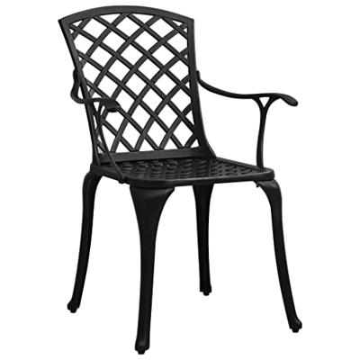 VidaXL 3-delige bistroset gietaluminium zwart VidaXL 3-delige bistroset gietaluminium zwart