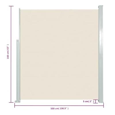 VidaXL Windscherm uittrekbaar 160x500 cm crème