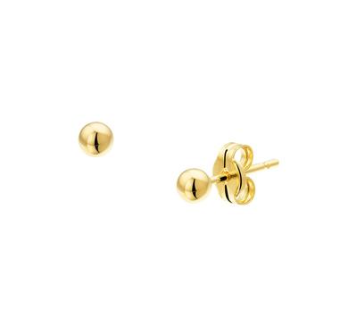 TFT Oorknoppen Bol Geelgoud Glanzend 3 mm x 3 mm