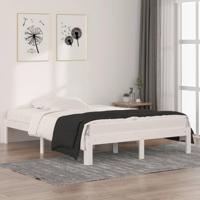 Bedframe massief hout wit 135x190 cm 4FT6 double - thumbnail