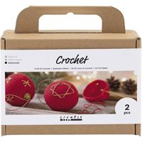 Creativ Company Hobbyset haken, kerstballen, rood, 1 doos - thumbnail
