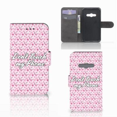 Samsung Galaxy Xcover 3 | Xcover 3 VE Portemonnee Hoesje Flowers Pink DTMP Samsung Galaxy Xcover 3 | Xcover 3 VE Portemonnee Hoesje Flowers Pink DTMP