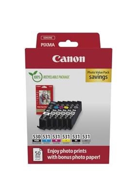 Canon PGI-530/CLI-531 PVP inktcartridge 6 stuk(s) Origineel Zwart, Cyaan, Grijs, Magenta, Foto zwart Canon PGI-530/CLI-531 PVP inktcartridge 6 stuk(s) Origineel Zwart, Cyaan, Grijs, Magenta, Foto zwart