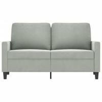 Tweezitsbank 120 cm fluweel lichtgrijs - thumbnail